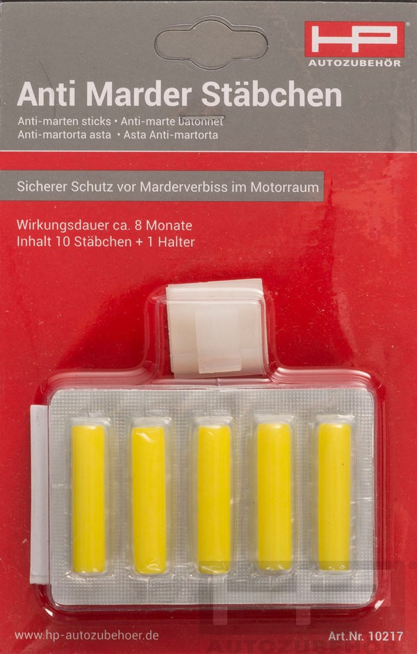 Anti-Marder-Stäbchen 10 Stk. im Blister Anti-Marder-Stäbchen 10 Stk. im Blister