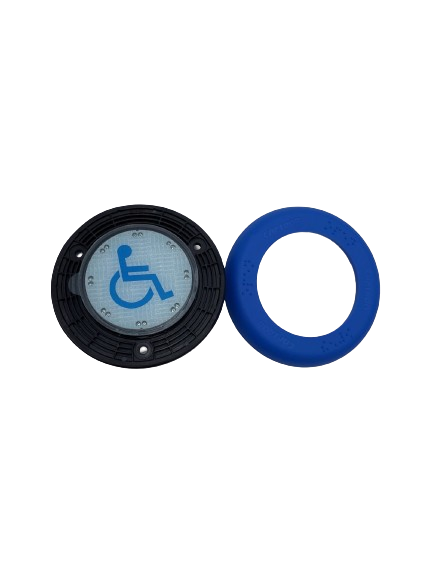 SENSOR push button symbol wheelchair Symbol Rollstuhl Ring blau
