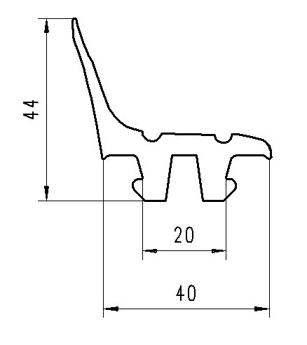 PVC-Türrahmenprofil schwarz