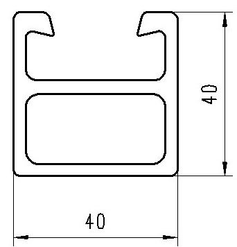 Alu-Pfostenprofil A 40 x 40 mm
