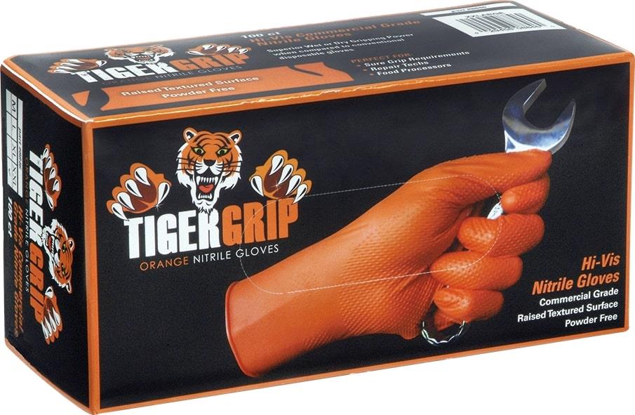 TIGERGRIP_VERPACKUNG Nitril Einweghandschuhe Tiger Grip S Orange 100 Stück