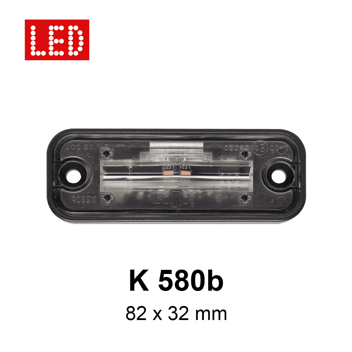 LED-Kennzeichenleuchte sw K 580b/9-32V (1W) LED-Kennzeichenleuchte sw K 580b/9-32V (1W)